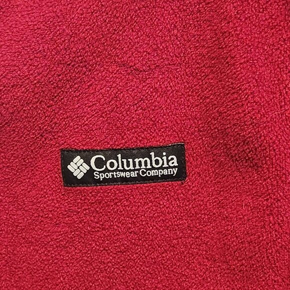 Columbia Sportswear Fleece Vest Womens M Red Full Zip High Collar Button Pockets - Picture 3 of 11
